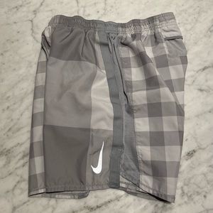 Nike Grey and White Running Shorts. Size Small